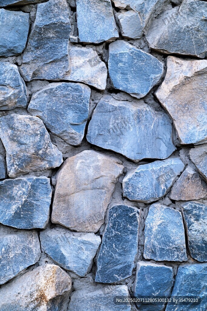 蓝色石头装饰墙