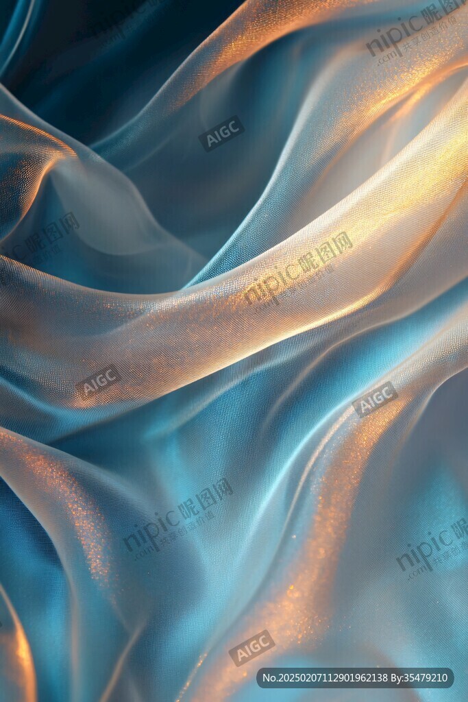蓝色动感丝绸背景