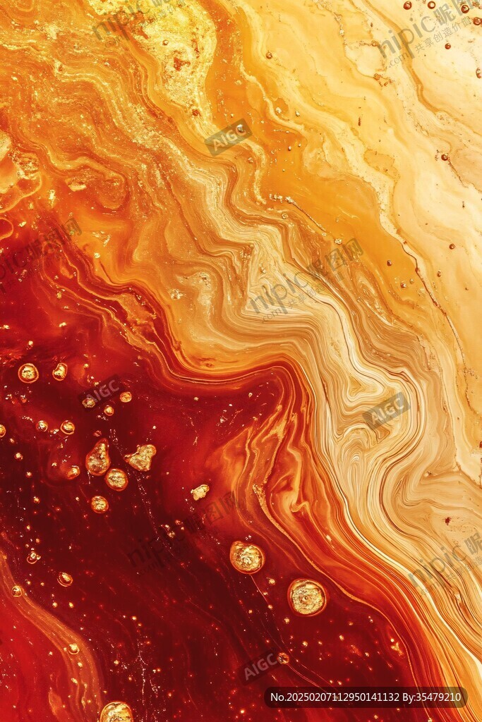 肌理彩色流体装饰画