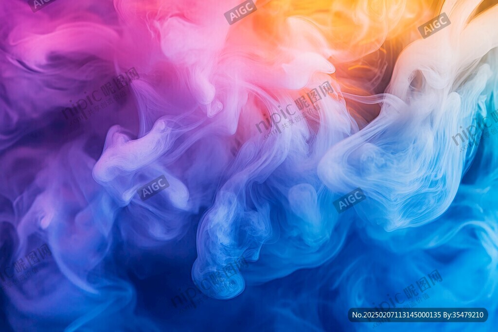 绘画梦幻烟雾五彩
