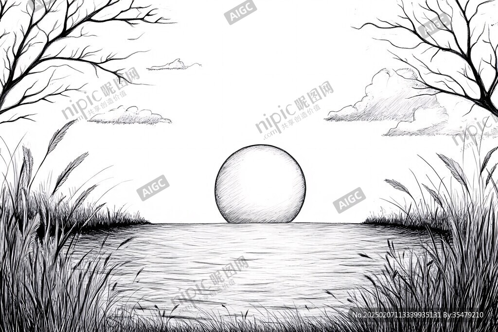 黑白意境画