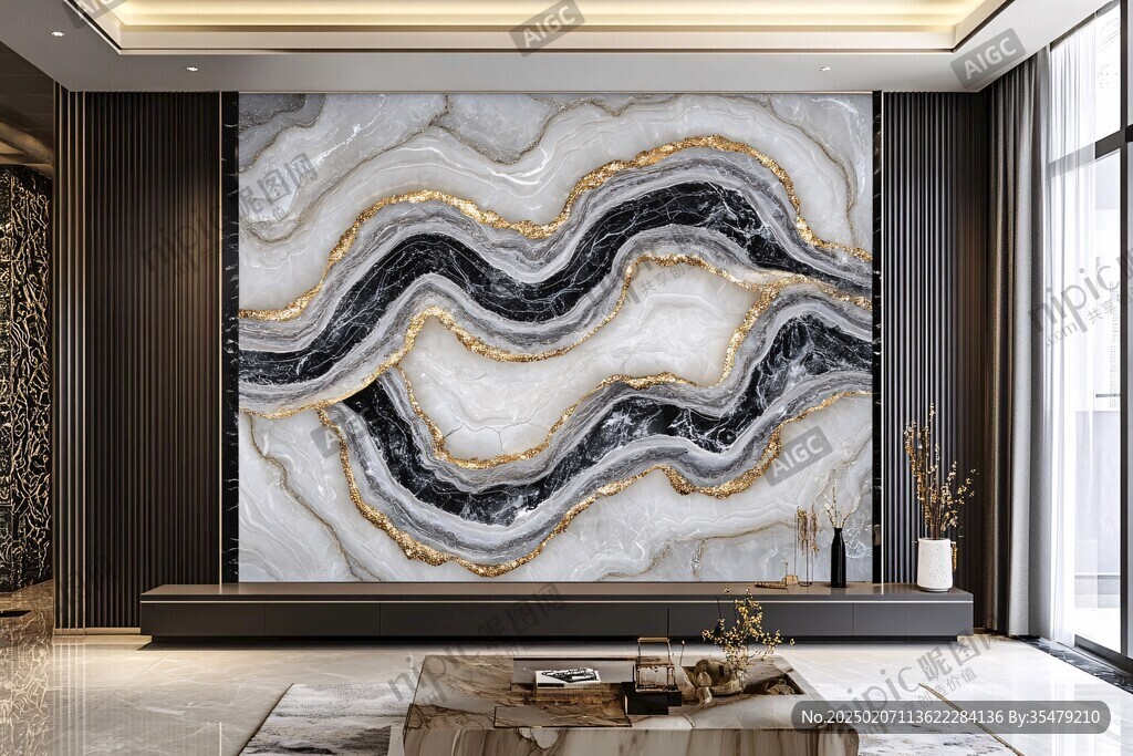 轻奢大理石背景墙