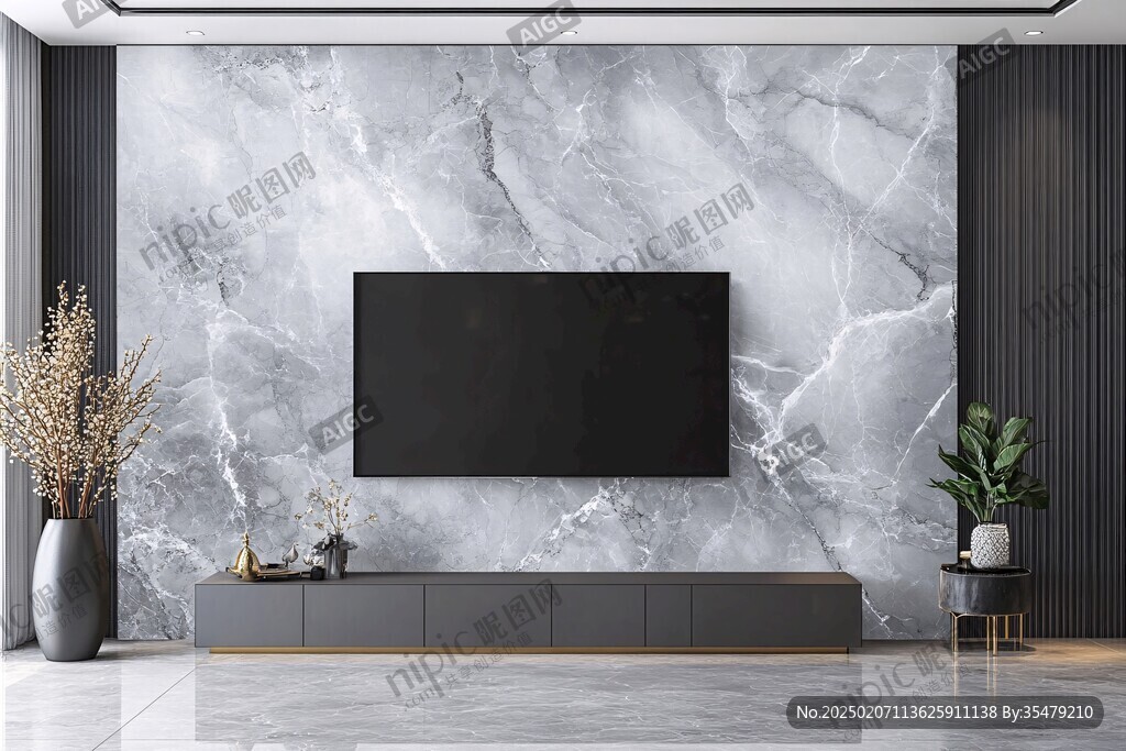 现代北欧大理石背景墙