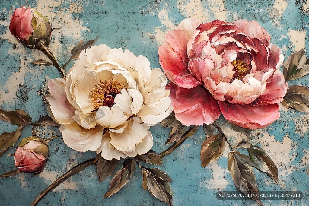 3d立体花卉牡丹