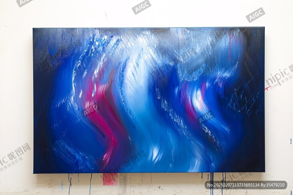 蓝色流体创意抽象画