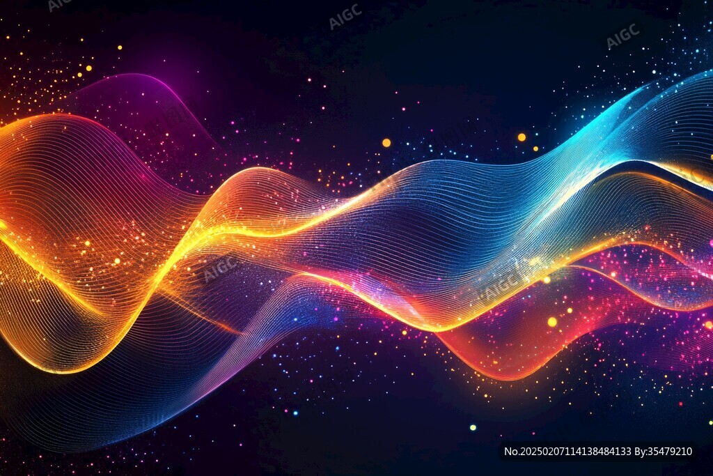 流光渐变彩色炫酷飘带