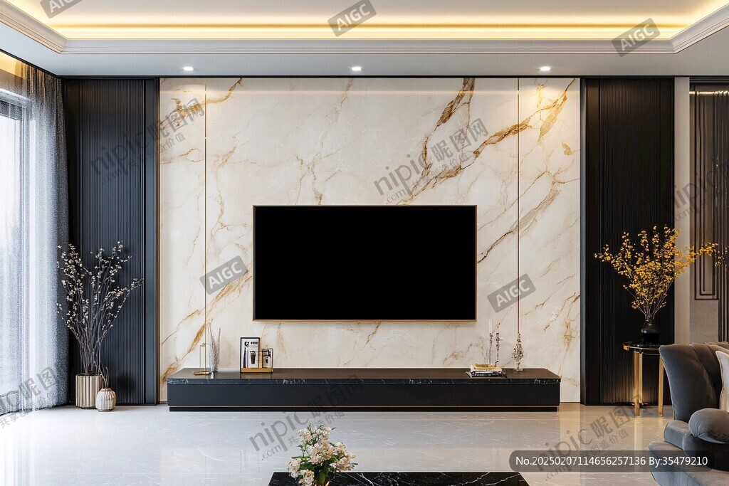 轻奢大理石背景墙