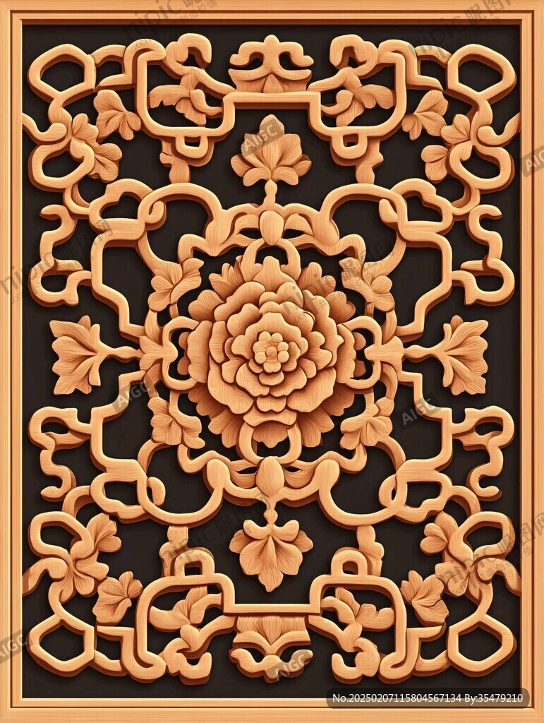 吉祥木雕花纹