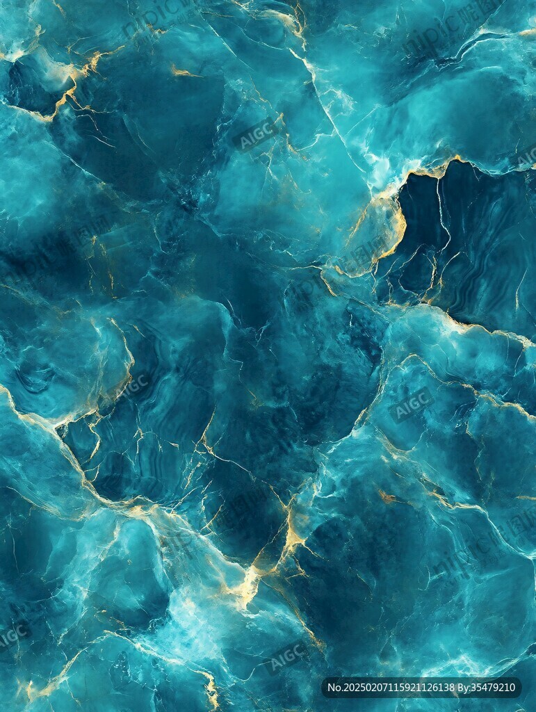 蓝色透光大理石装饰画
