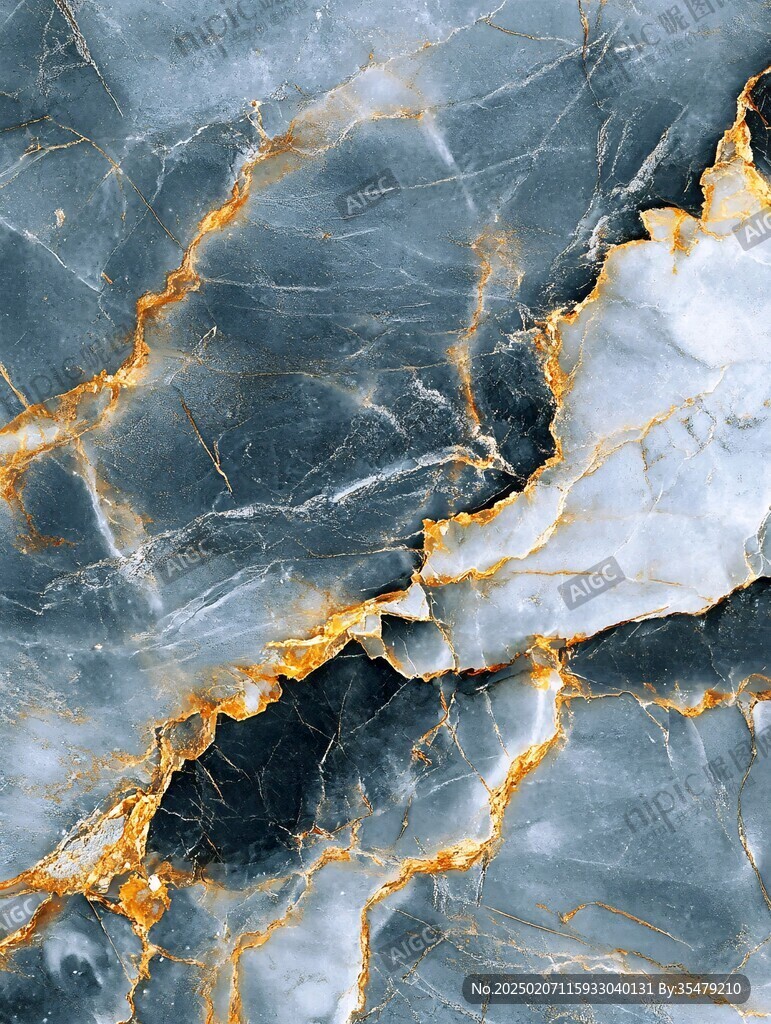 蓝色透光大理石装饰画