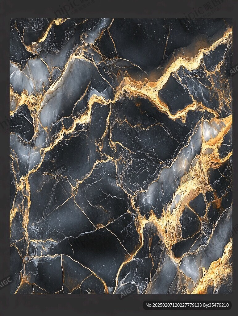 蓝色透光大理石装饰画