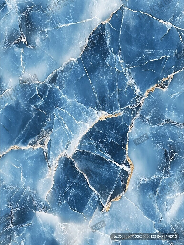 蓝色透光大理石装饰画