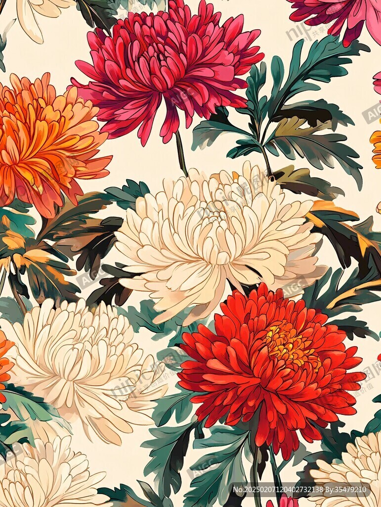 手绘菊花图片