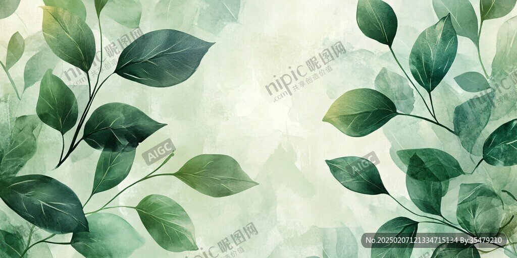 抽象背景墙树枝树叶