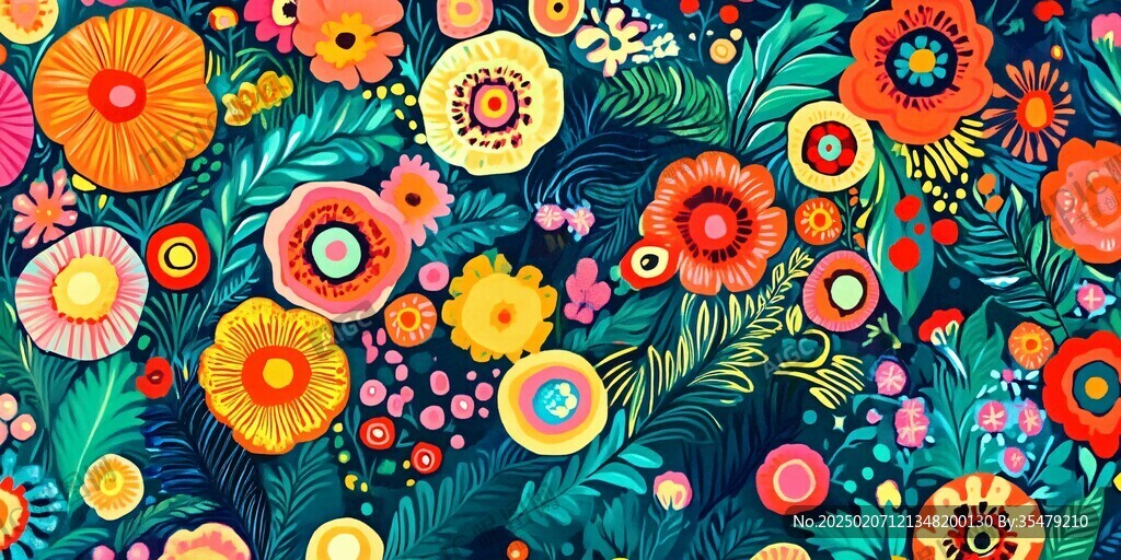 鲜花潮流插画