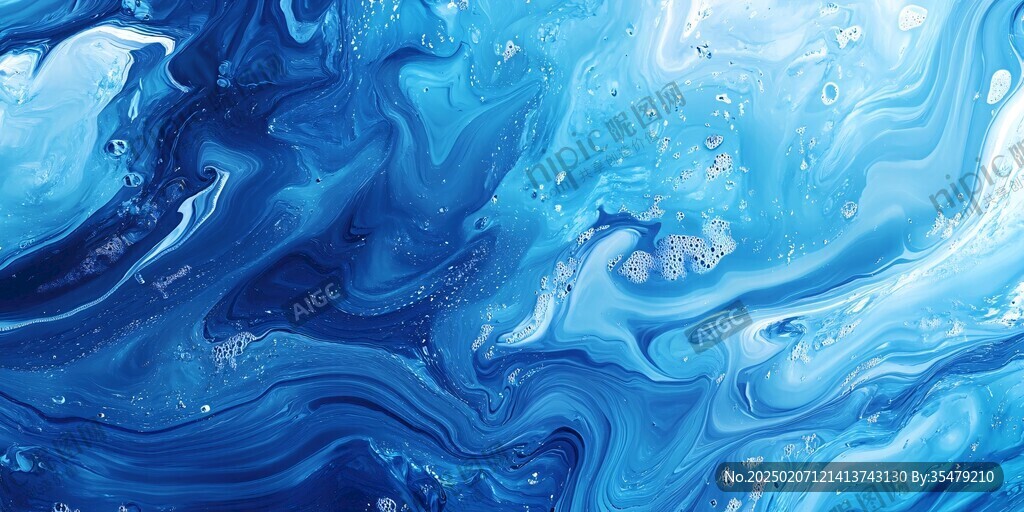蓝色流体创意抽象画