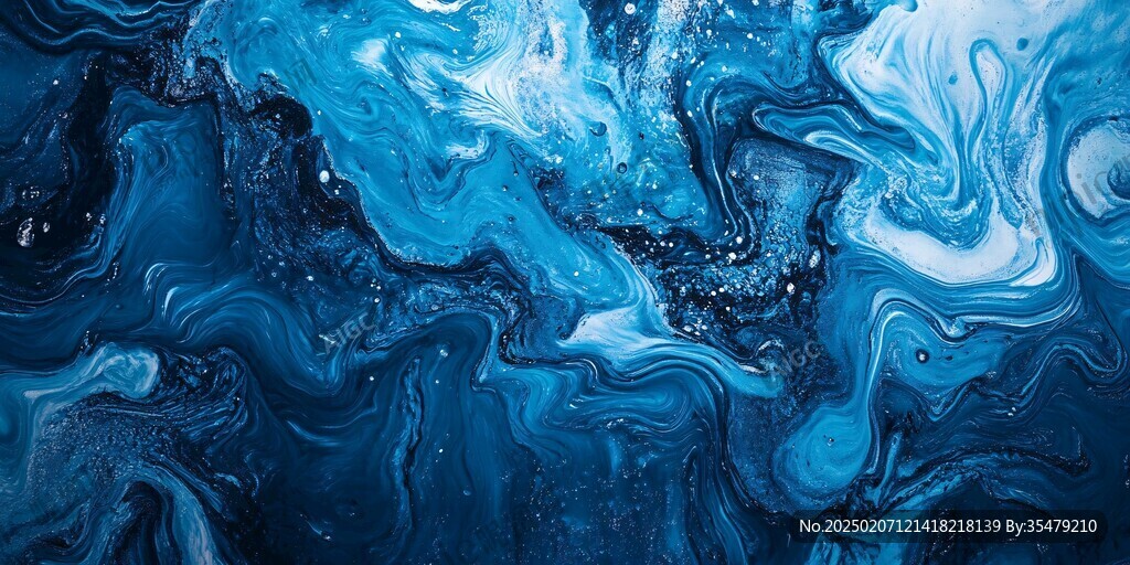 蓝色流体创意抽象画