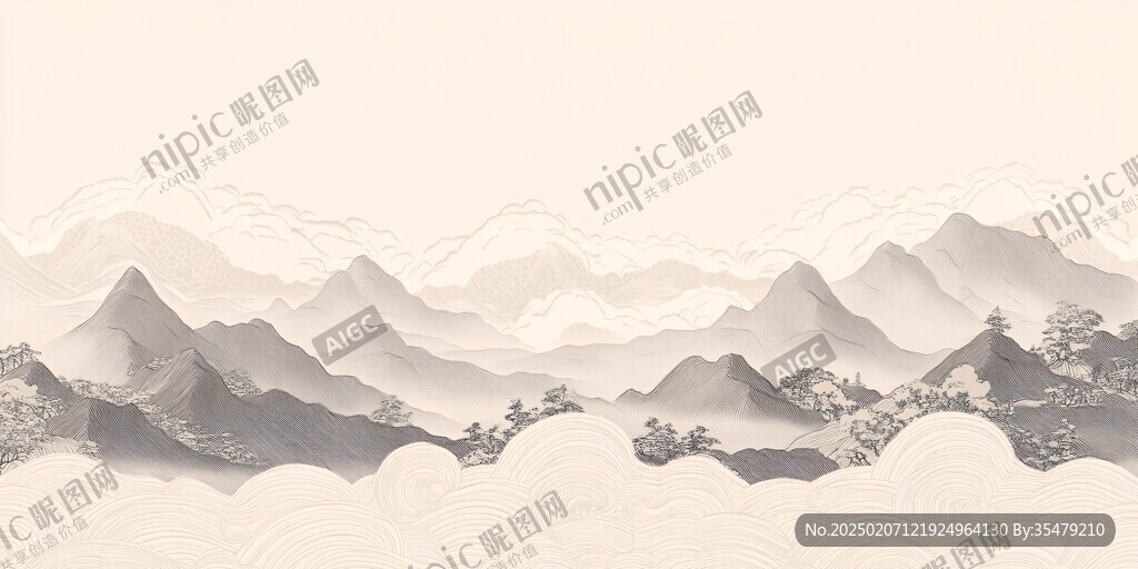 抽象古典山水背景