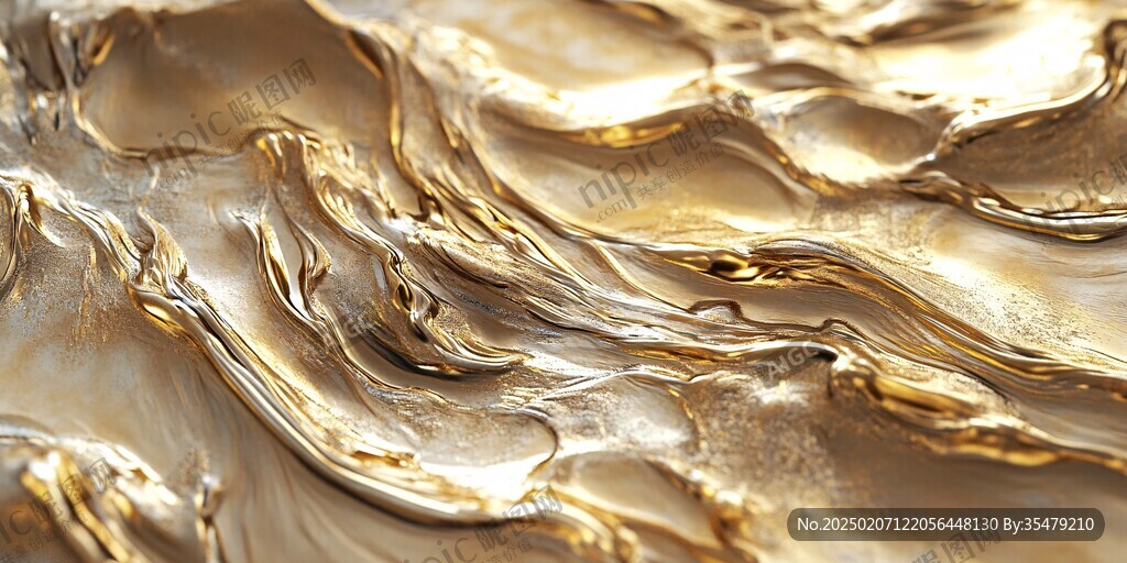 金色抽象流体纹理背景