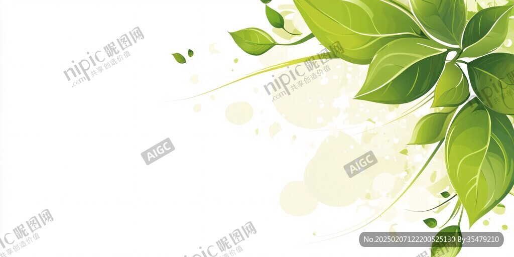绿叶边框底纹