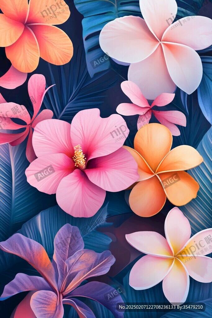渐变风花朵