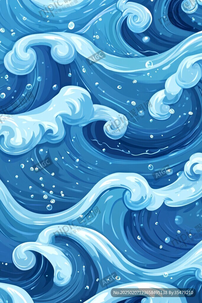 浪涛翻滚包装底纹