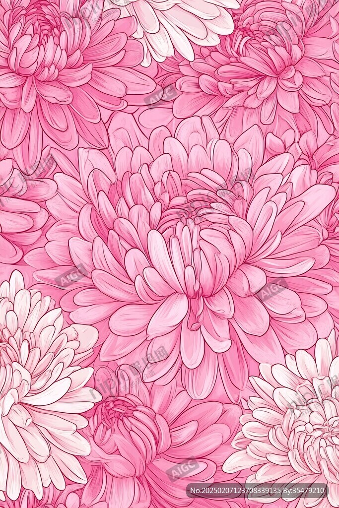 高清粉红色菊花背景