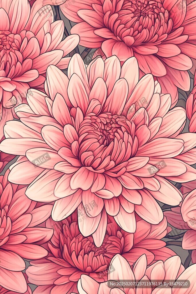 高清粉红色菊花背景