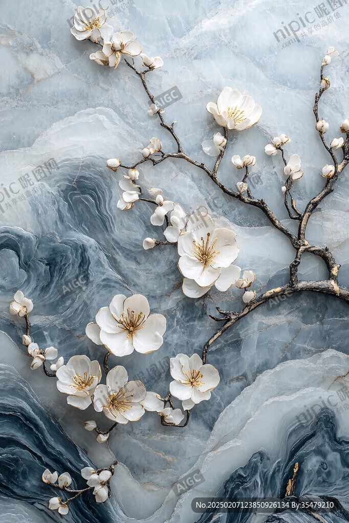 梅花轻奢背景墙