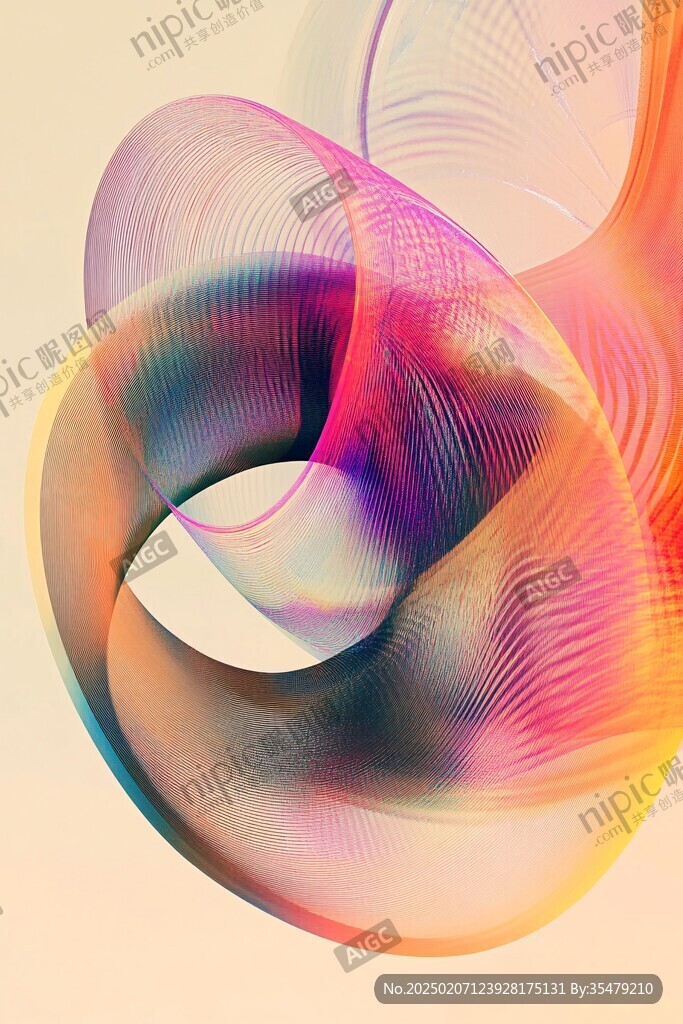 多彩曲线唯美高雅形状