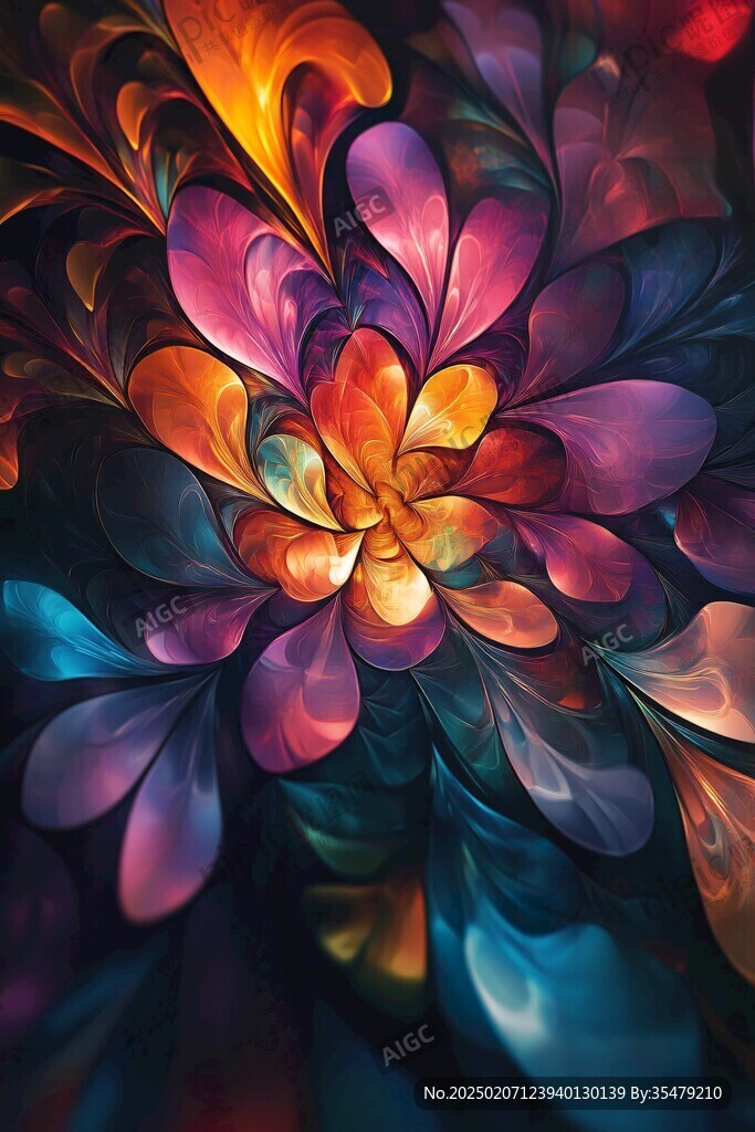 彩色绚丽梦幻唯美花朵