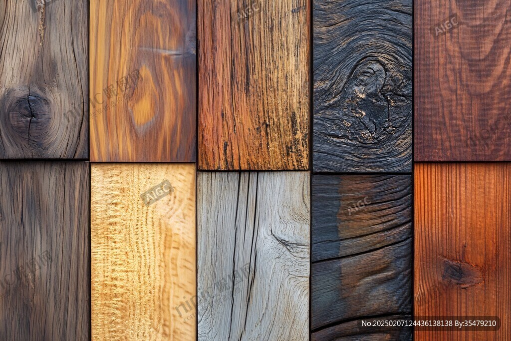 多种颜色木板木材