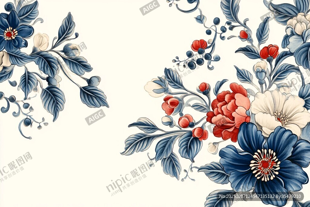 手绘创意百花壁纸