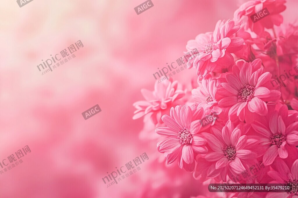 高清粉红色菊花背景