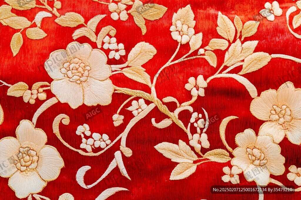 红缎广绣