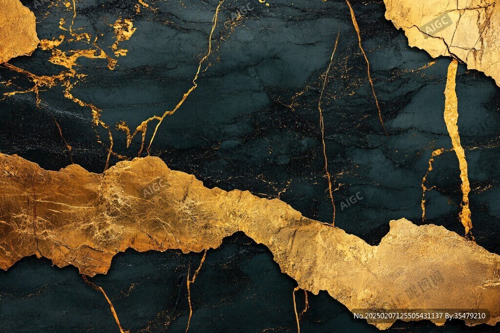 蓝底金线大理石