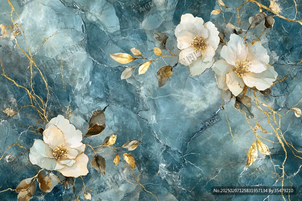 现代花卉肌理装饰画