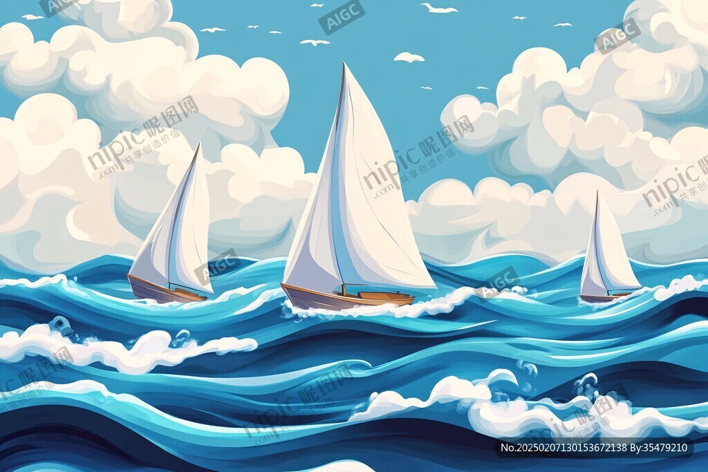 乘风破浪包装插画