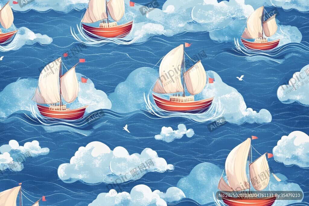 乘风破浪包装插画