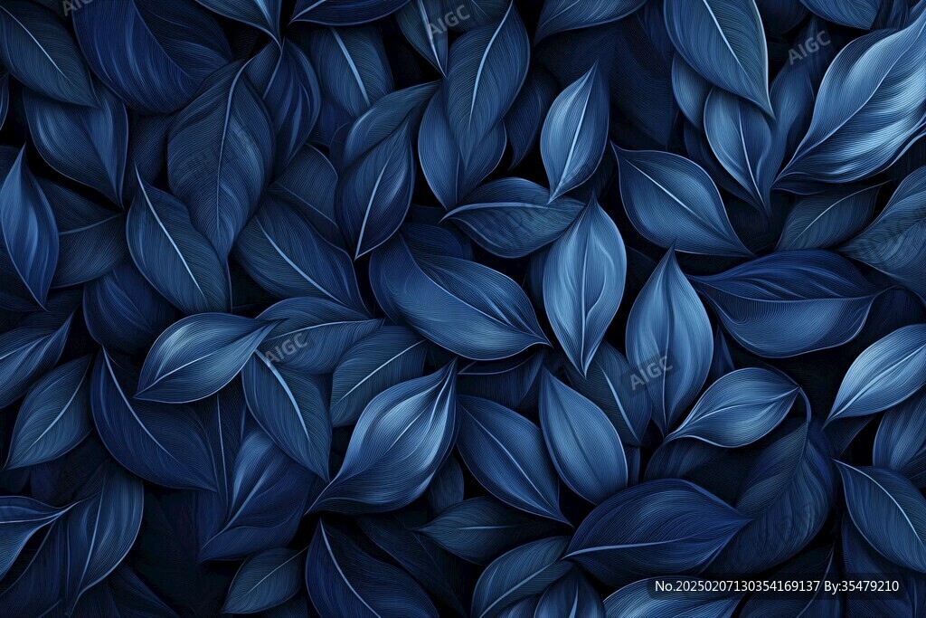 蓝色树叶底纹