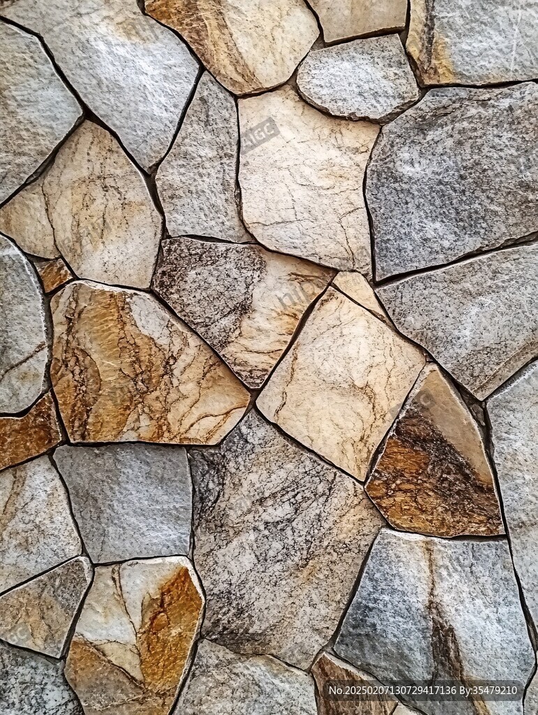 黄色石片装饰墙