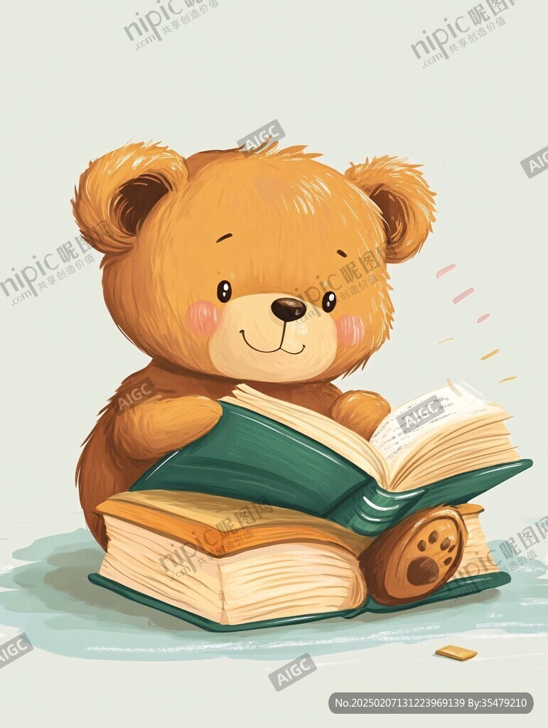 小熊热爱书本