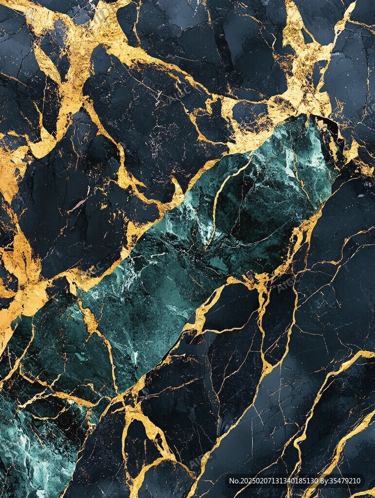 蓝色透光大理石装饰画