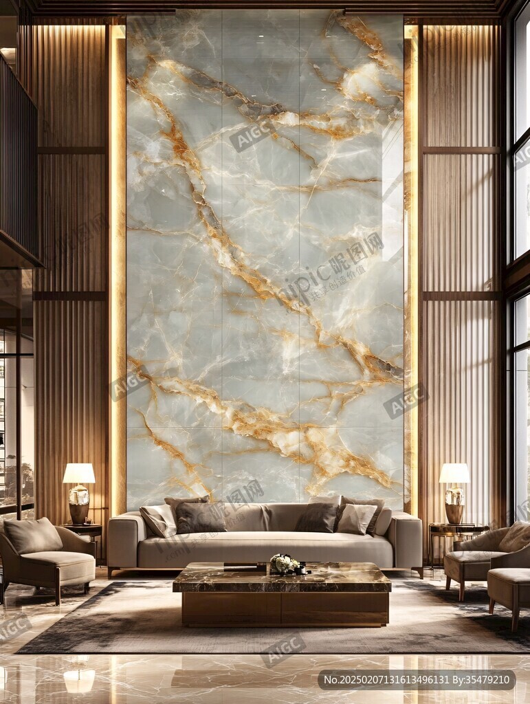 轻奢大理石背景墙