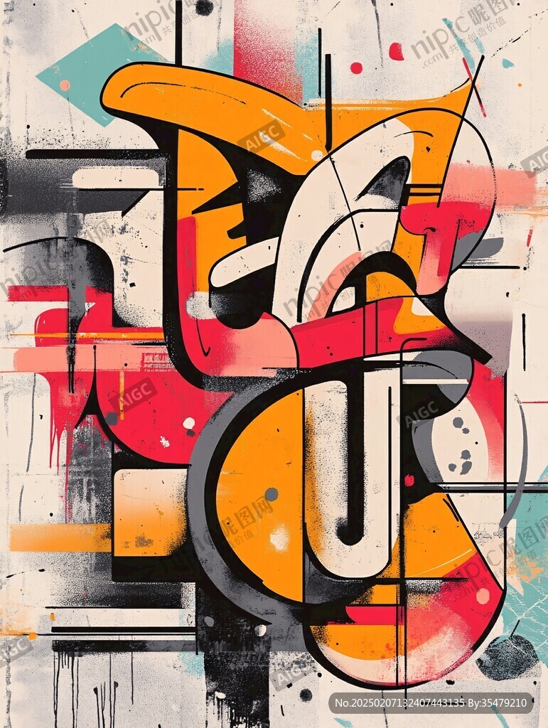 字母抽象画