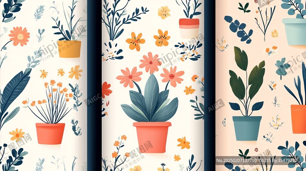 植物背景扁平插画