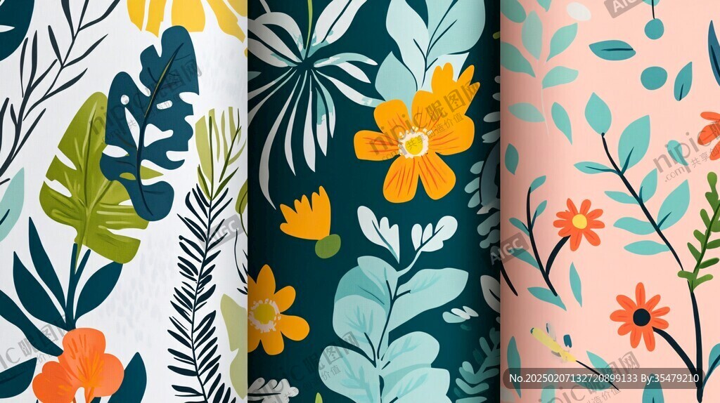 植物背景扁平插画