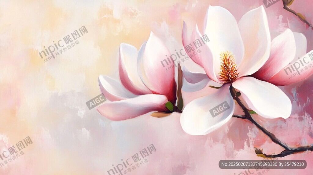 辛夷花插画