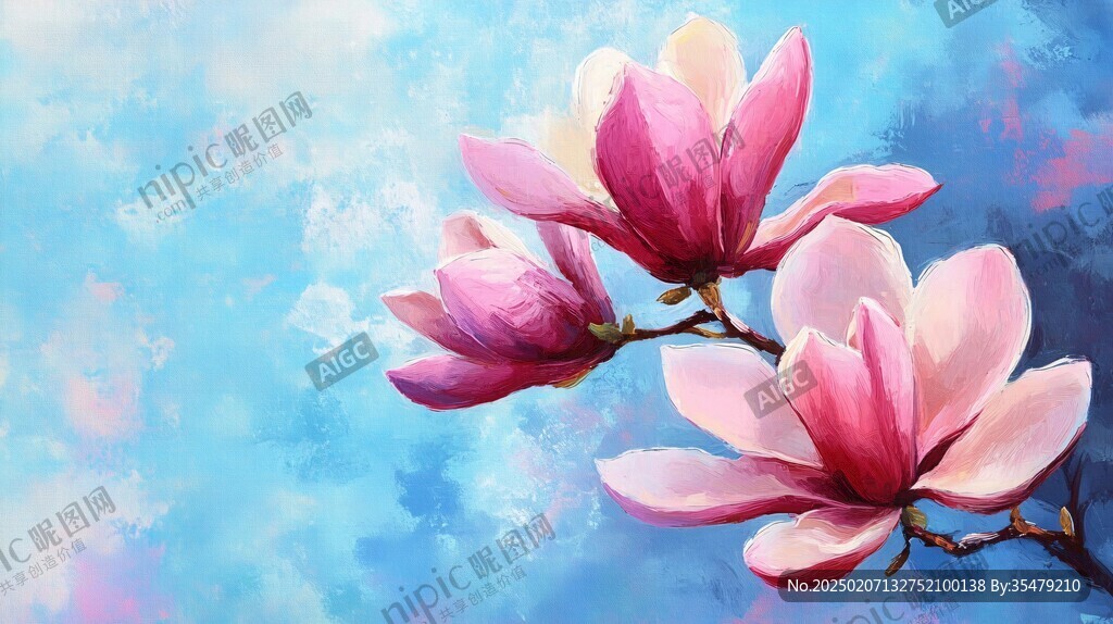 辛夷花插画