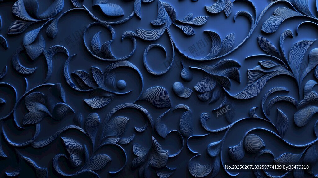 皇家蓝立体感浮雕背景